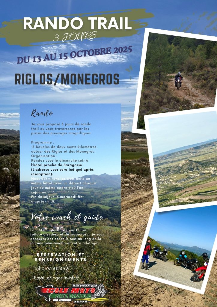 Rando Trail Riglos/Monegros - Ecole moto Pays Basque